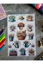 Flower Themed Sticker 16 Pieces Sticker 17x25 cm 1 Sheet Large Size