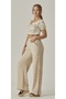 MUSLIN HIGH WAIST BOLT LEG SLIT PANT