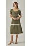 MUSLIN WATERMELON SLEEVE MIDI SIZE SCURFED DRESS - 3