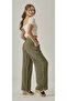 MUSLIN HIGH WAIST BOLT LEG SLIT PANT - 2