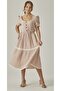 MUSLIN WATERMELON SLEEVE MIDI SIZE SCURFED DRESS