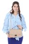 Women's Beige Diamond Patterned Flapper Bag with Chain Strap - 4