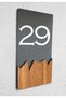 Vertical Plexi Wood Detailed Uv Printed Apartment Apartment Hotel Office Door Number - Door No:29 - 2