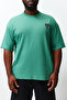 Large Size Green Embroidered Oversize Cotton T-Shirt - Tmnss24Bf00025 - 4