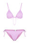 Pink Textured Triangle Tied Regular Waist Regular Bikini Set Tbess24Bt00082 - 7