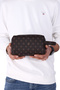 01pc002001 Men's Handbag Hand Quilt Clutch Bag Printed Brown - 4