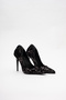 Nadja Black Embroidery Patterned 10 cm Women's Stiletto, High Heels - 2