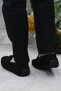 31110 Black Suede Genuine Leather Loafer Men's Ballerina Shoes - 4