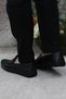 31020 Black Leather Genuine Leather Loafer Men's Ballerina Shoes - 4