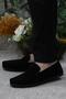 31101 Black Suede Genuine Leather Loafer Men's Ballerina Shoes - 3