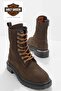 Dark Brown Leather Women's Boots & Bootie Hd 0777002301