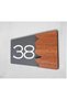 Woodenseri Horizontal Plexi Wooden Detailed Uv Printed Apartment Apartment Hotel Office Door Number Door No:38 - 3