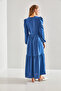 Women's Cobalt blue Modest Three-Layer Flared Ayrobin Fabric Hijab Dress 60151005 - 5