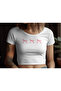 White Pink Ribbon Bow Patterned Crop Body