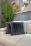 Plush Rabbit Throw Pillow Cover Imported Premium Fabric - Dark Grey (square) - 4