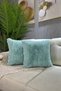 Plush Rabbit Throw Pillow Cover Imported Premium Fabric - Mint Green (square) - 4
