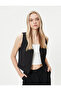 V-Neck Vest with Clasps and Flap Pockets