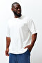 Big Size Black-Ecru Oversize 2-Pack 100% Cotton T-Shirt Tmnss24Bf00042 - 2