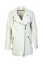 Women's Genuine Leather Off-White Leather Coat