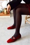 Velvet Velvet Closed Back Single Band Square Toe Women's Ballerina Shoes with Helmet Mary Jane - 4