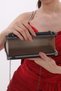 Black Color Satin Fabric Metal Case Women's Evening Dress Clutch Portfolio Wedding Engagement Henna Evening Bag - 7