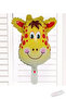 Retro Safari Theme Coffee Shades Balloon Set Forest Animals Giraffe Monkey Cream Number Foil Balloon - 5