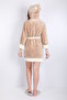 Women's Hooded Embroidered Zippered Bamboo Short Dressing Gown - 4