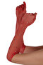 Elegant Bright Jewelled Bridal Wedding Gloves Red