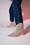 LOIVOS Beige Suede Genuine Leather Perforated Women's Hidden Heel Summer Boots - 2