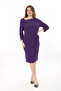 Women's Plus Size Purple Lycra Crepe Fabric Lined Hidden Zipper Dress 65N37656 - 3