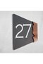Woodenseri Horizontal Plexi Wooden Detailed Uv Printed Apartment Apartment Hotel Office Door Number Door No:27 - 3