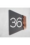 Woodenseri Horizontal Plexi Wooden Detailed Uv Printed Apartment Apartment Hotel Office Door Number Door No:36
