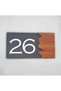 Woodenseri Horizontal Plexi Wooden Detailed Uv Printed Apartment Apartment Hotel Office Door Number Door No:26