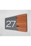 Woodenseri Horizontal Plexi Wooden Detailed Uv Printed Apartment Apartment Hotel Office Door Number Door No:27 - 2