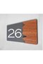 Woodenseri Horizontal Plexi Wooden Detailed Uv Printed Apartment Apartment Hotel Office Door Number Door No:26 - 2