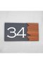 Woodenseri Horizontal Plexi Wooden Detailed Uv Printed Apartment Apartment Hotel Office Door Number Door No:34