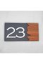 Woodenseri Horizontal Plexi Wooden Detailed Uv Printed Apartment Apartment Hotel Office Door Number Door No:23