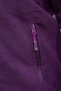 Purple Color Single Robe Three Pocket Zippered Fleece Cardigan - 5