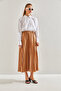 Women's Camel Elastic Waist Flared Skirt 60151019 - 6