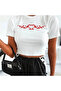 Clawed Heart Printed Black Crop - 4