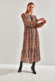 Women's Orange Modest Patterned Lined Hijab Siphon Dress 60151020 - 7