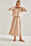 Women's Beige Modest Skirted Top and Bottom Hijab Set 60151016 - 2