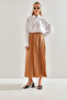 Women's Camel Elastic Waist Flared Skirt 60151019 - 2