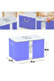 - Washable Cotton Gold Home Sweet Home Blue Striped Window Big Bag 64X41X35cm D63B - 3