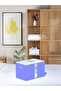 - Washable Cotton Gold Home Sweet Home Blue Striped Window Big Bag 64X41X35cm D63B - 6