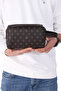01pc002001 Men's Handbag Hand Quilt Clutch Bag Printed Brown - 3