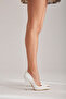 Nadja White Matte 10 cm Women's Stiletto, High Heels - 2