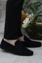 31020 Navy Blue Suede Genuine Leather Loafer Men's Ballerina Shoes