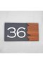 Woodenseri Horizontal Plexi Wooden Detailed Uv Printed Apartment Apartment Hotel Office Door Number Door No:36 - 2