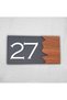 Woodenseri Horizontal Plexi Wooden Detailed Uv Printed Apartment Apartment Hotel Office Door Number Door No:27